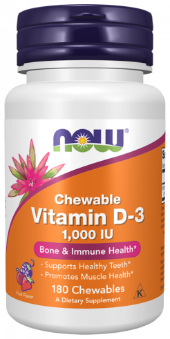 NOW High Potency Vitamin D-3 1000 IU, Высокоэффективный витамин Д-3 1000 МЕ, 180 таблеток
